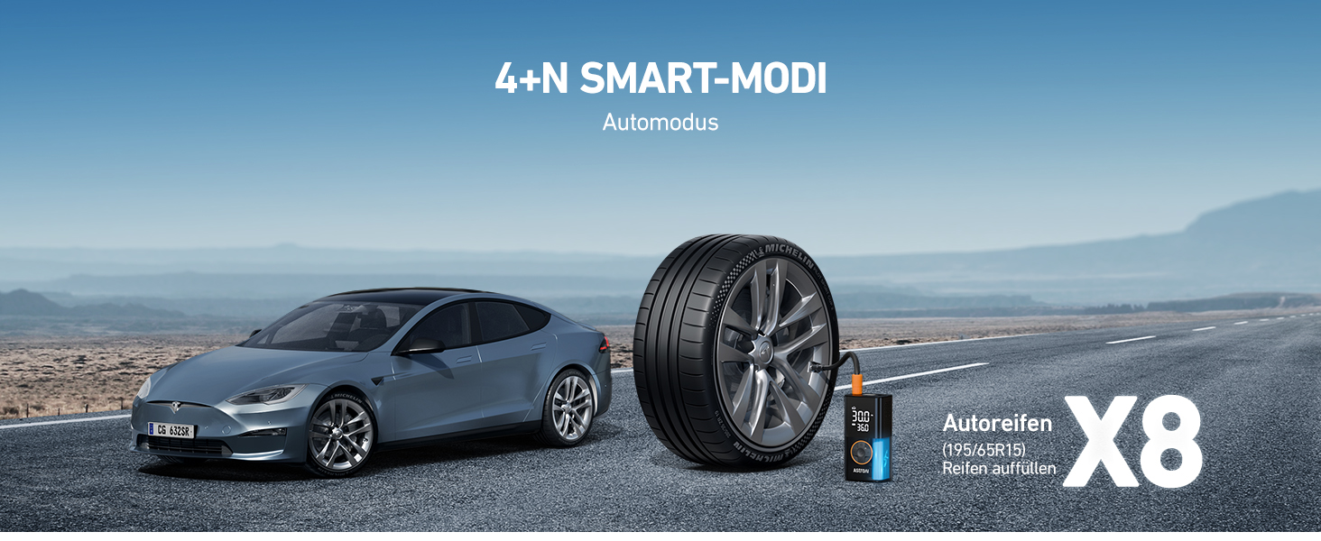 AstroAI Бездротова електрична повітряна помпа, портативна акумуляторна помпа для велосипеда з LED-ліхтариком, для велосипеда, електробіка, авто, мотоцикла, м'ячів (чорний)