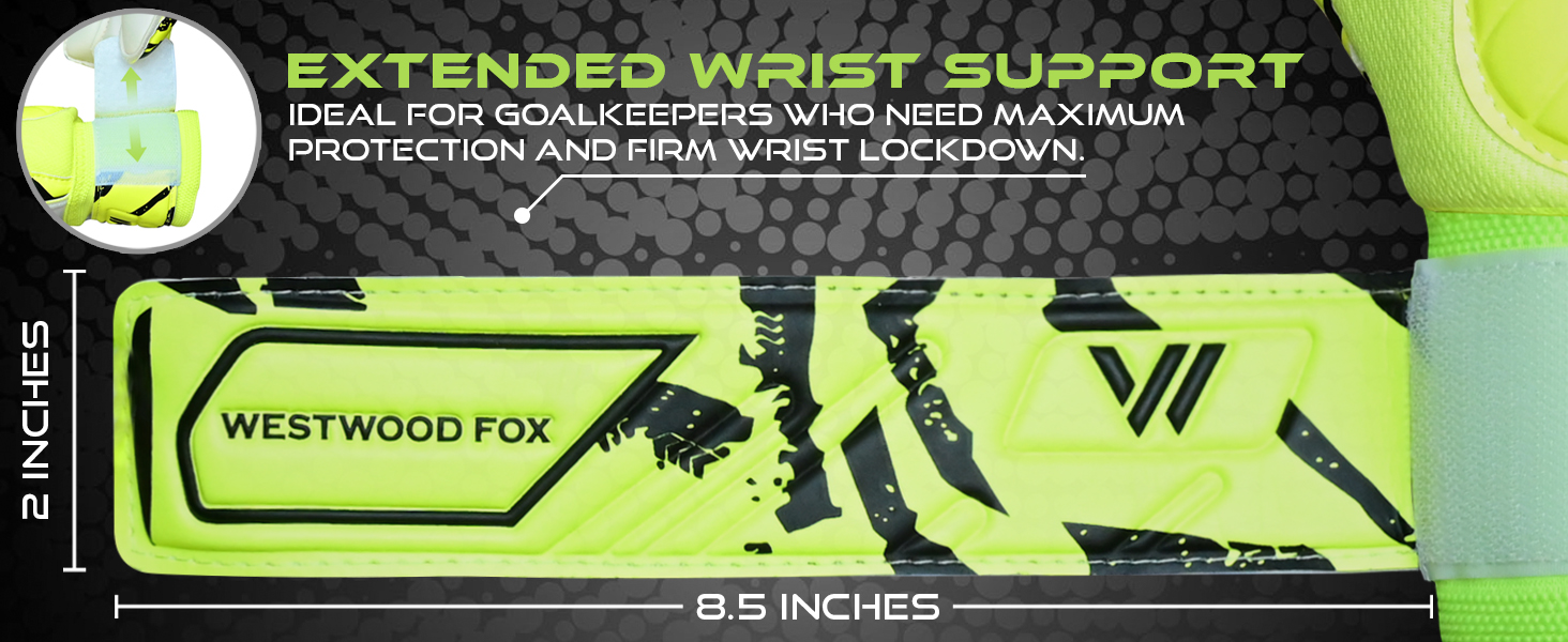 Воротарські рукавички WESTWOOD FOX Fingersave для дітей та підлітків. DumboLatex, 4+3 мм, GELB-WEIß, розмір 6 (8-10 років)