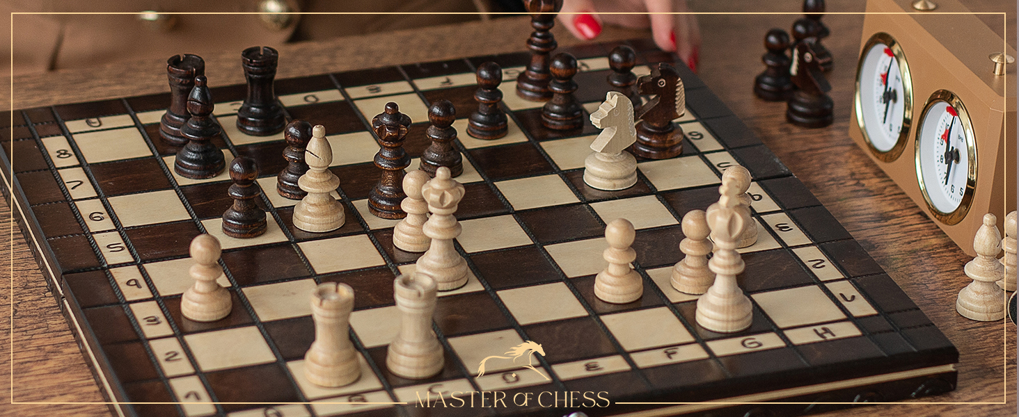 Набір для турнірного шаху Master Of Chess | Шаховий набір з дерева, 35 см | Класичний Staunton, шахове поле для дорослих та дітей