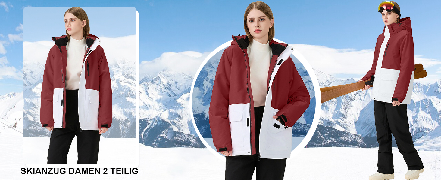 Жіночий гірськолижний костюм HOTIAN 2 в 1: куртка та штани. Водонепроникний, вітронепроникний, теплий. Ідеально для катання на лижах та сноуборді. Колір: BU+BK (синій+чорний)