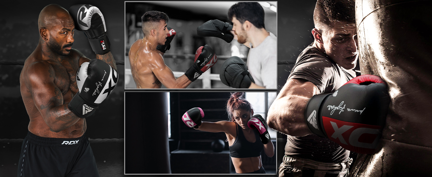 Боксерські рукавички RDX Maya Hide: шкіряні рукавички для муай-тай, кікбоксингу, спарингу, тренувань та фітнесу (8, 10, 12, 14, 16 OZ)