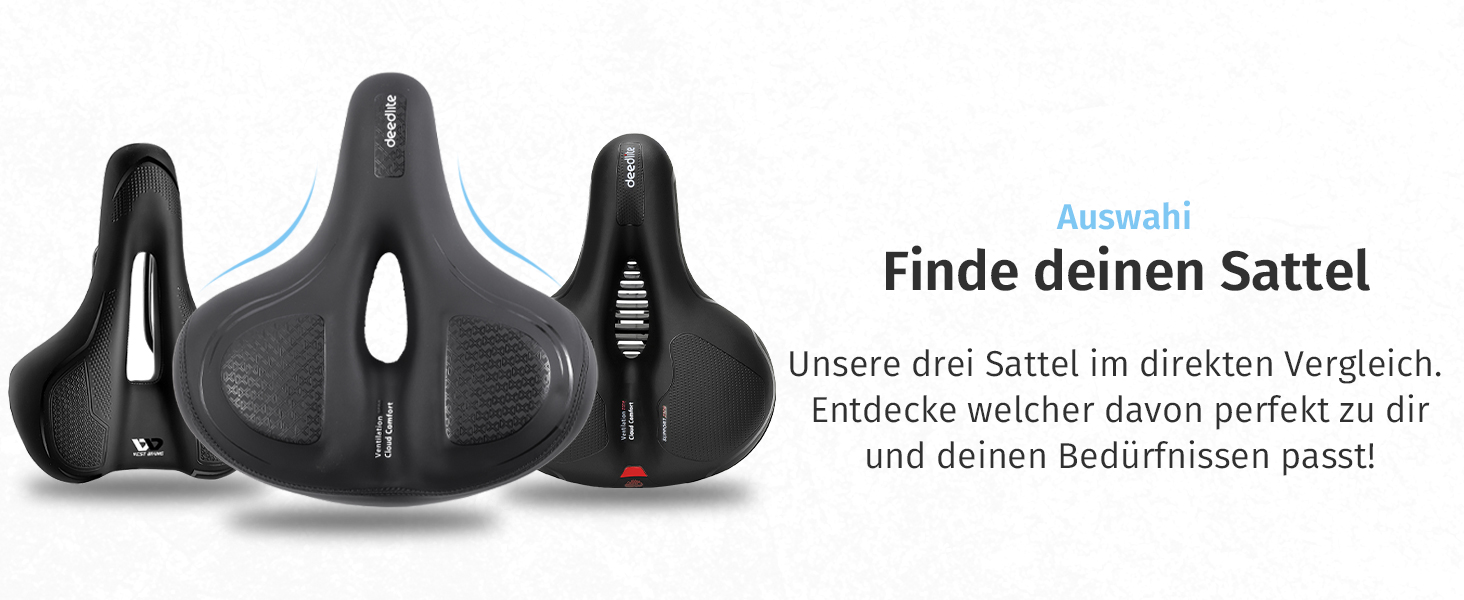 Велосипедне сідло Cloud Comfort Pro Max – ортопедичне, м’яке, з пам’яттю форми, з червоним світловідбивачем, для міських та гірських велосипедів, з амортизацією