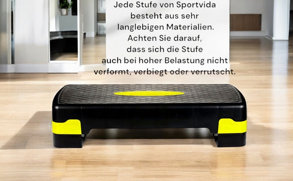 Степпер SportVida для аеробіки та домашніх тренувань - регульована висота, 2 рівня, зелений