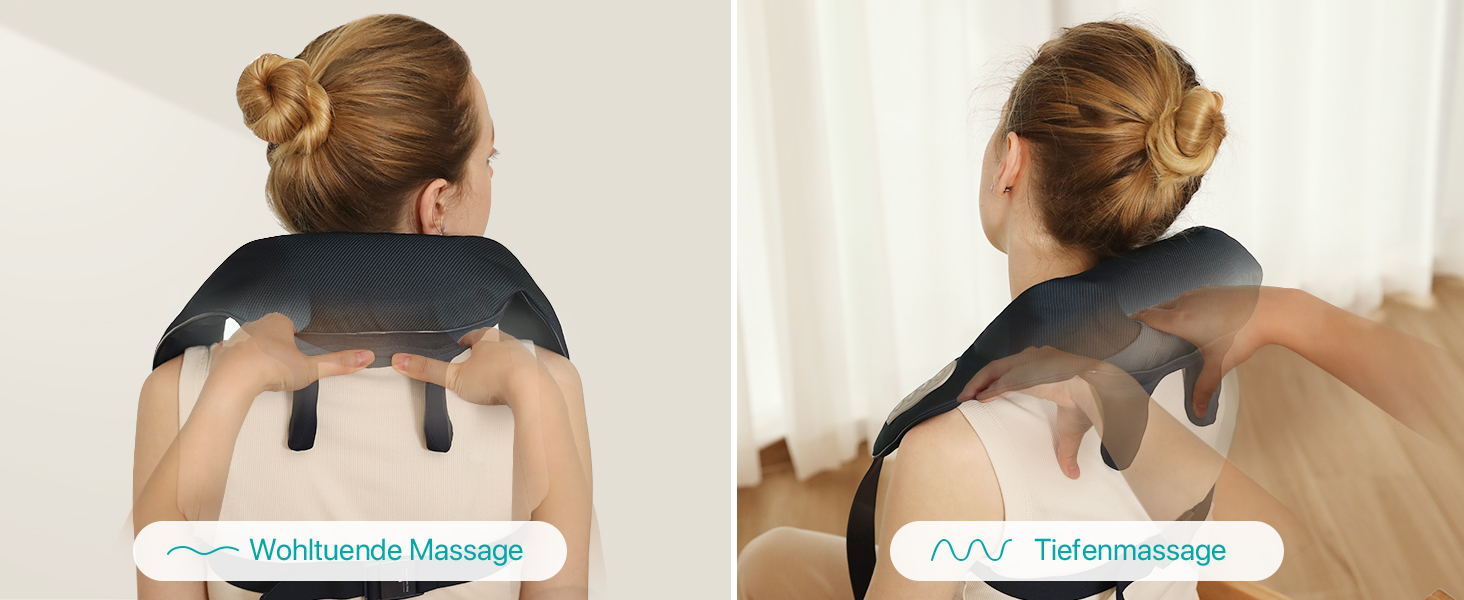 Бездротовий масажер для шиї, спини та ніг ALLJOY 4D Shiatsu з підігрівом, синій – подарунок для чоловіків і жінок