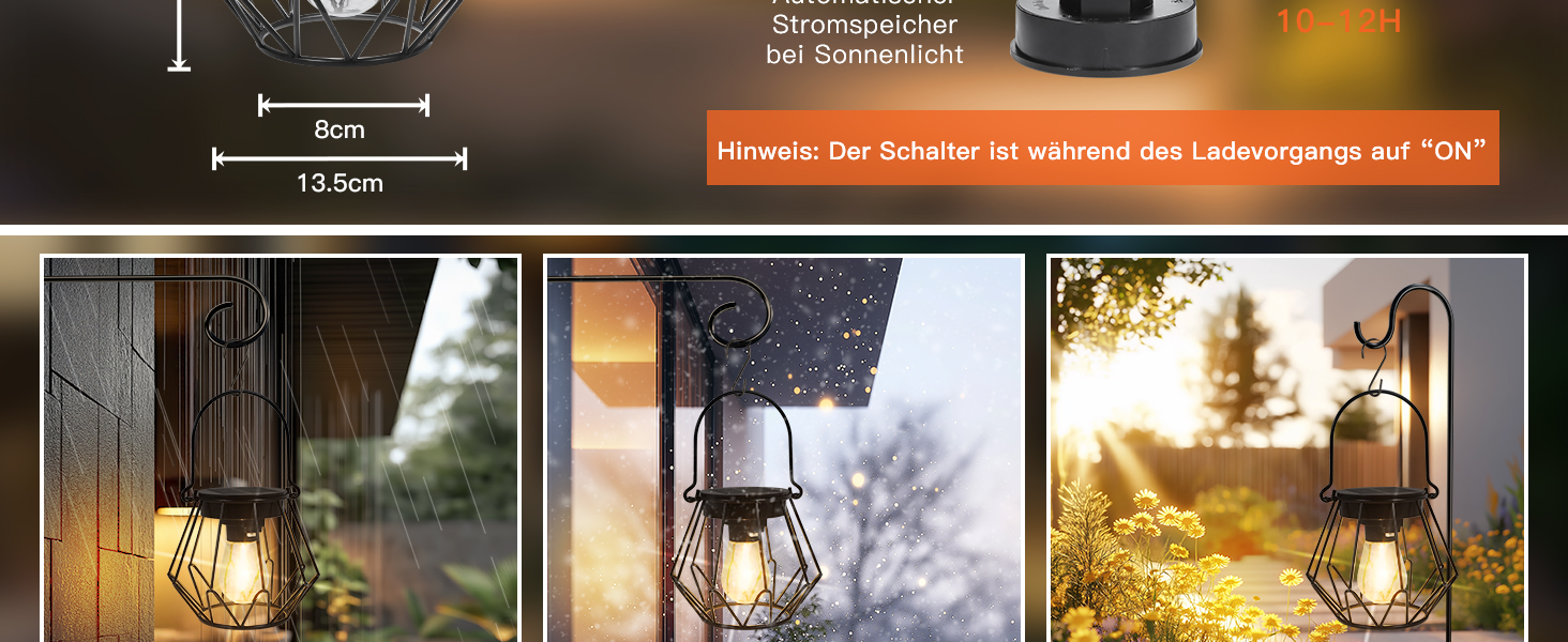 Сонячні лампи для саду на сонячних батареях, 2 шт. Водонепроникні металеві ліхтарі для вулиці, LED, IP65, чорний, V-подібні