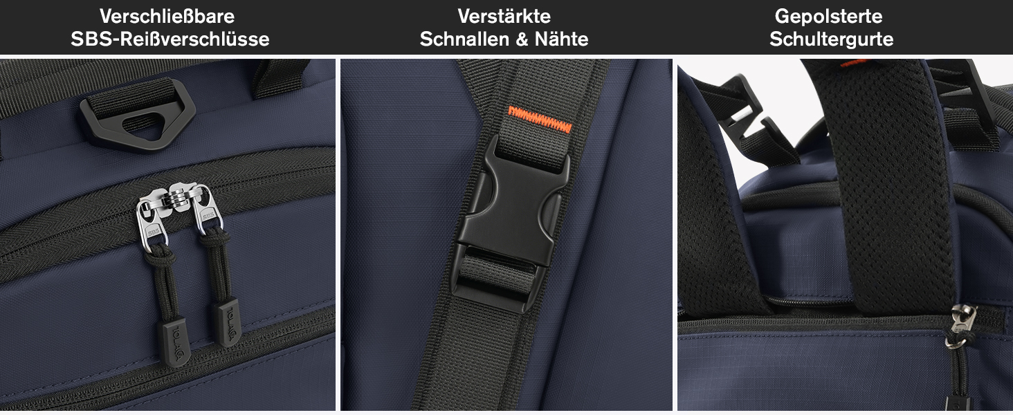 Спортивна сумка-рюкзак Tolaccea для чоловіків та жінок – велика дорожня сумка з відділенням для взуття, мокрою білизною та ноутбуком (15,6') – водонепроникна сумка-мішок для відпочинку, фітнесу, спорту та подорожей (Темно-синій, 40L)