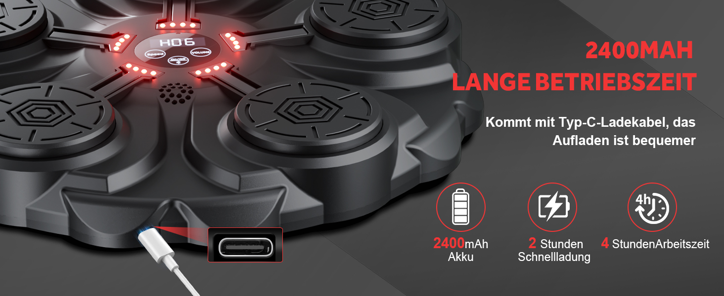 Yorraka Музичний бокс-машина для дорослих і дітей з LED-підсвіткою, Bluetooth, 9 режимів швидкості, настінна, з боксерськими рукавичками