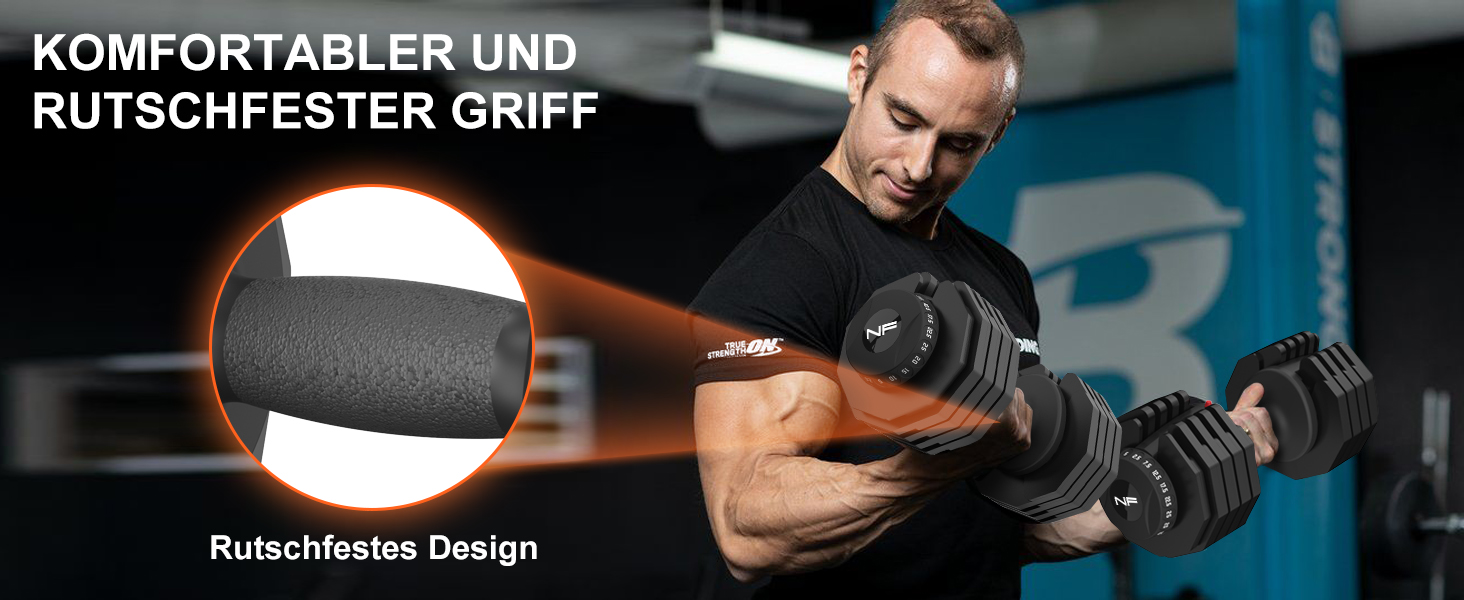Регульовані гантелі 24/25 кг з антиковзним покриттям для фітнесу та тренувань