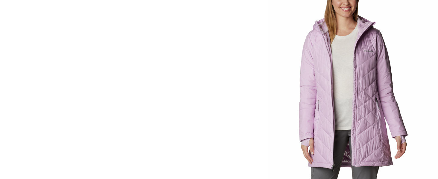 Жіноча зимова куртка-пальто Columbia First Generation Heavenly Long з капюшоном, темно-синя (Collegiate Navy), розмір XL