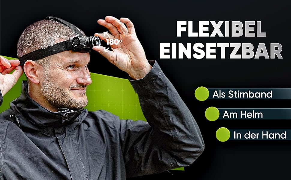 Ліхтар на голову LED акумуляторний, перезарядна налобний ліхтар, USB-C, надяскравий, 4 режими світла, датчик руху 230°, водонепроникний IPX4, легкий 45г, для піших прогулянок, бігу, риболовлі