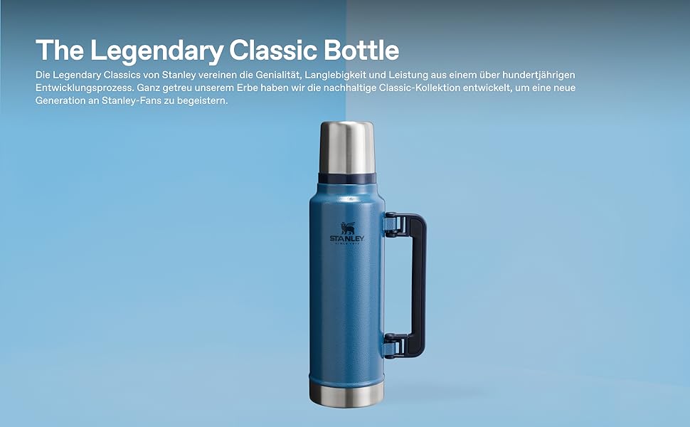 Термос Stanley Classic Legendary 1.4 л, нержавіюча сталь, 40 год утримання тепла/холоду, BPA-free, Hammertone Lake