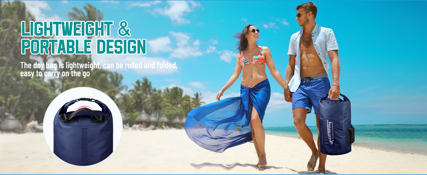 Водонепроникний мішок-рюкзак Dry Bag 20L RollTop, блакитний. Для каякінгу, рафтингу, риболовлі та відпочинку на воді