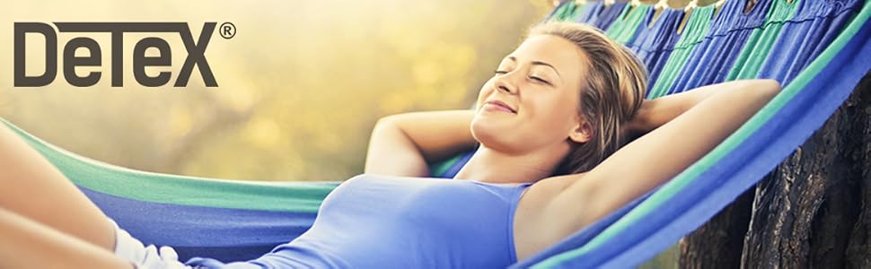 Гамак DETEX® для двох міцний Boho-стиль для саду, кемпінгу, подорожей XXL 300 кг блакитний