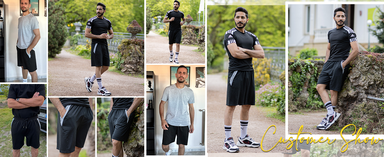 Чоловічі літні спортивні шорти Activewear з бавовни, легкі повсякденні шорти-джогери з кишенями на блискавці, сірі, розмір L
