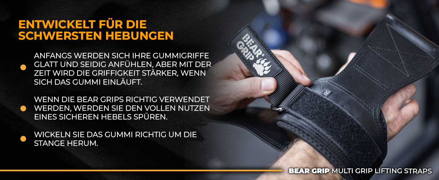 Ремінь/гачок BEAR GRIP Multi-Grip: міцні гірники, вантажні ремені та рукавички для важкої атлетики