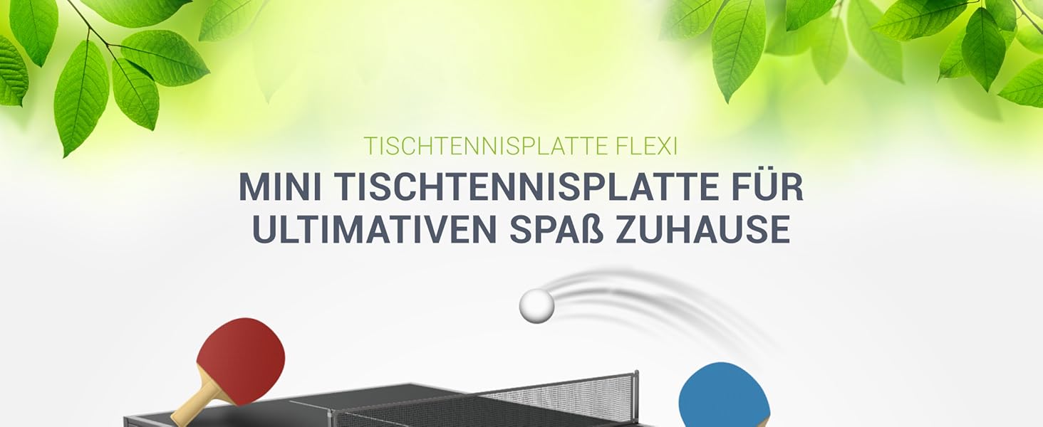 Juskys Міні-стіл для пінг-понгу Flexi з аксесуарами - компактний, складний стіл для гри вдома та в дорозі - набір для настільного тенісу, чорний