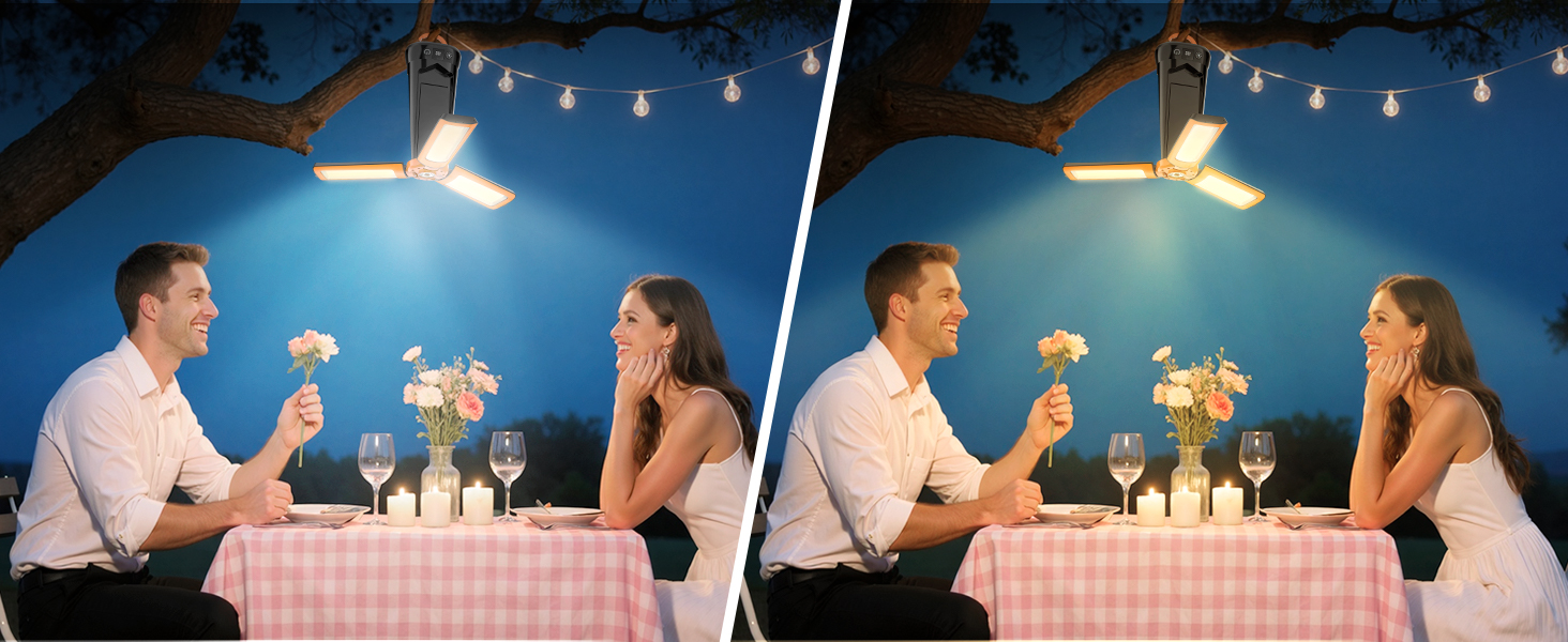 Портативна LED кемпінгова лампа 15000mAh з телескопічним штативом, 5500LM, IP65, вологостійка, для кемпінгу, подорожей, бастіону, намету, з підсвічуванням (Помаранчевий)