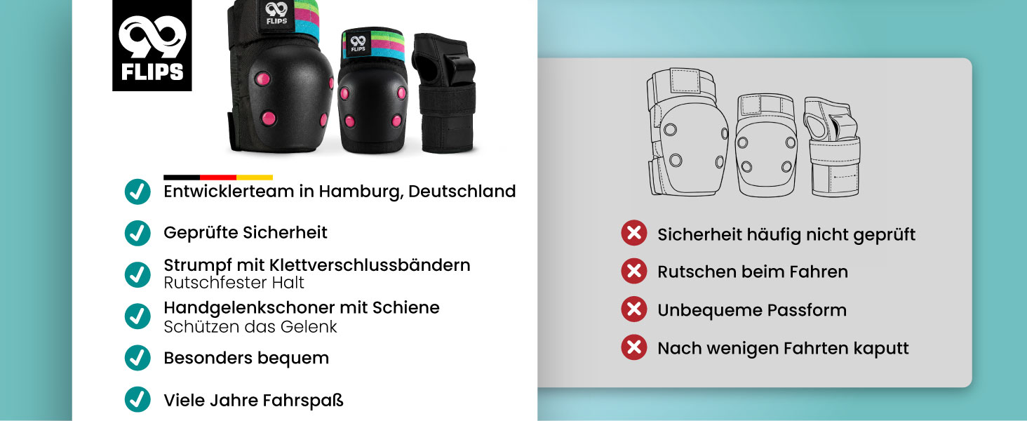 Захист для колін та ліктів 99FLIPS для дітей 3-8 років, рожевий (Candy PINK) - комплект для роликів, скейтборду, самокату (XS)