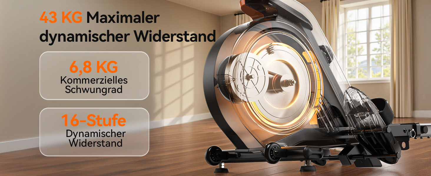 YOSUDA 03-Magnetic Pro Max: Гребний тренажер для дому, ультратихий, 16 рівнів опору, LCD-дисплей, до 160 кг, компактний, проста збірка