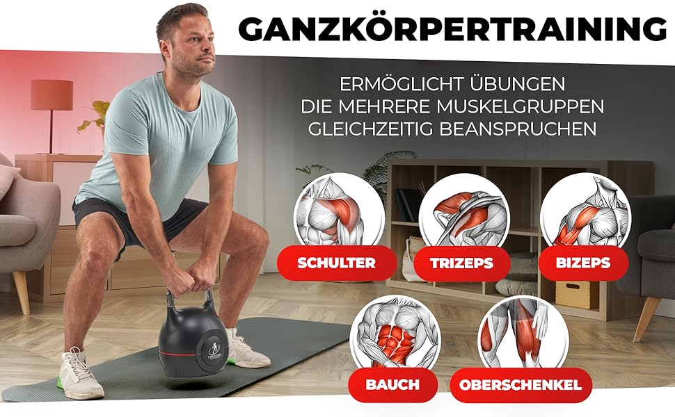 Кетлбел зміннісна Flexi-Kettlebell 2-20 кг для силових тренувань, CrossFit та загальної фізичної підготовки. Компактний, регульований, для домашнього тренажерного залу, Пілатесу, тренувань всього тіла. Набір кулькових гантелей.