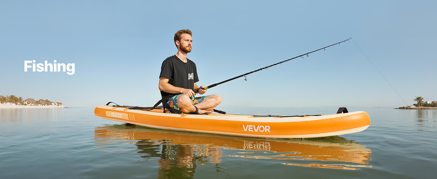 Надувний SUP VEVOR Stand Up Paddle Board (323/335см) з аксесуарами: насос, весло, рюкзак, ремнабір, кишенька для телефону. Підходить для дорослих та дітей.