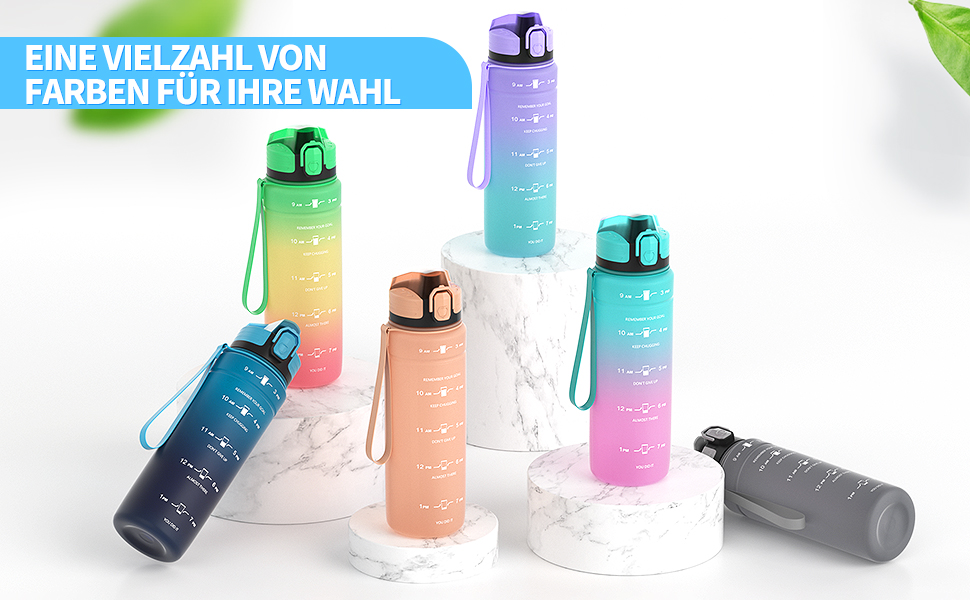 Дитяча спортивна пляшка для води Zounich 500 мл, тритан, BPA-free, для школи і велоспорту, герметична, підходить для газованої води, можна мити в посудомийній машині, смарагдово-фіолетовий градієнт