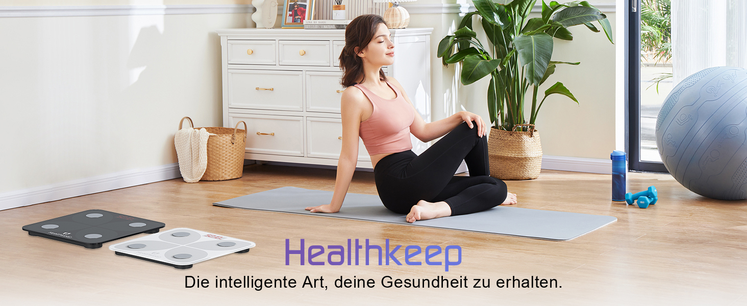 Ваги Healthkeep Bluetooth, 13 вимірювань, додаток, 180 кг