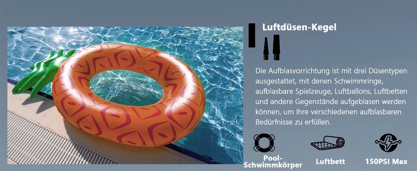 SERVOMASTER Електрична повітряна помпа з манометром, портативний міні-компресор, акумулятор 150PSI, LED-підсвічування, для авто, мотоцикла, велосипеда, м'ячів (чорний, сірий, бездротовий)