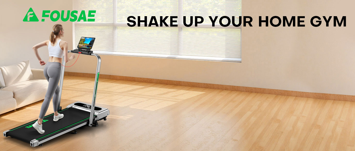 Біговий доріжка для дому 5-в-1, складана, з регулюванням нахилу 9%, потужність 2.75HP, LED-дисплей, сумісність з додатком, 12 програм, чорно-синій колір