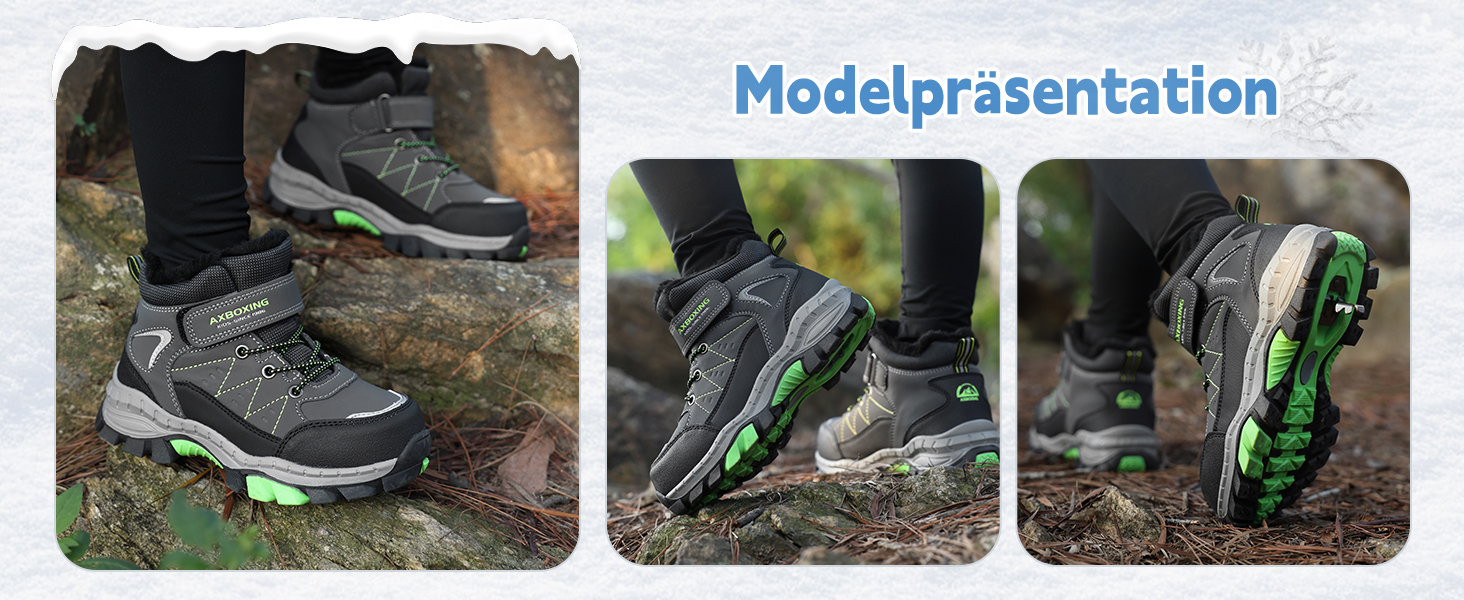 Зимові черевики TARELO для дітей, непромокаючі зимові черевики, черевики для снігу, унісекс, утеплені туристичні черевики, сірі, розмір 32-39