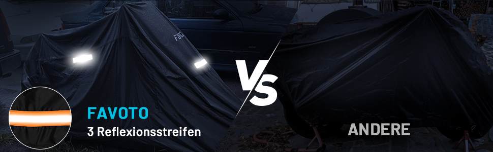 Водонепроникний чохол для мотоцикла Favoto XXL (245x105x125 см) - чорно-помаранчевий