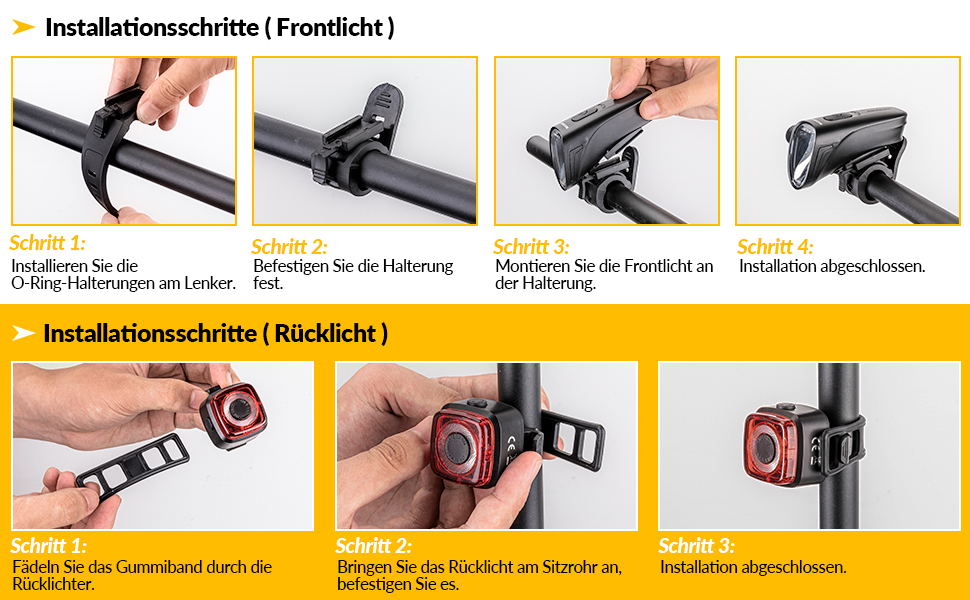 ROCKBROS LED велосипедне світло, USB зарядка, водонепроникний ліхтар для велосипеда, комплект переднього та заднього ліхтаря, 100 Люкс, чорний