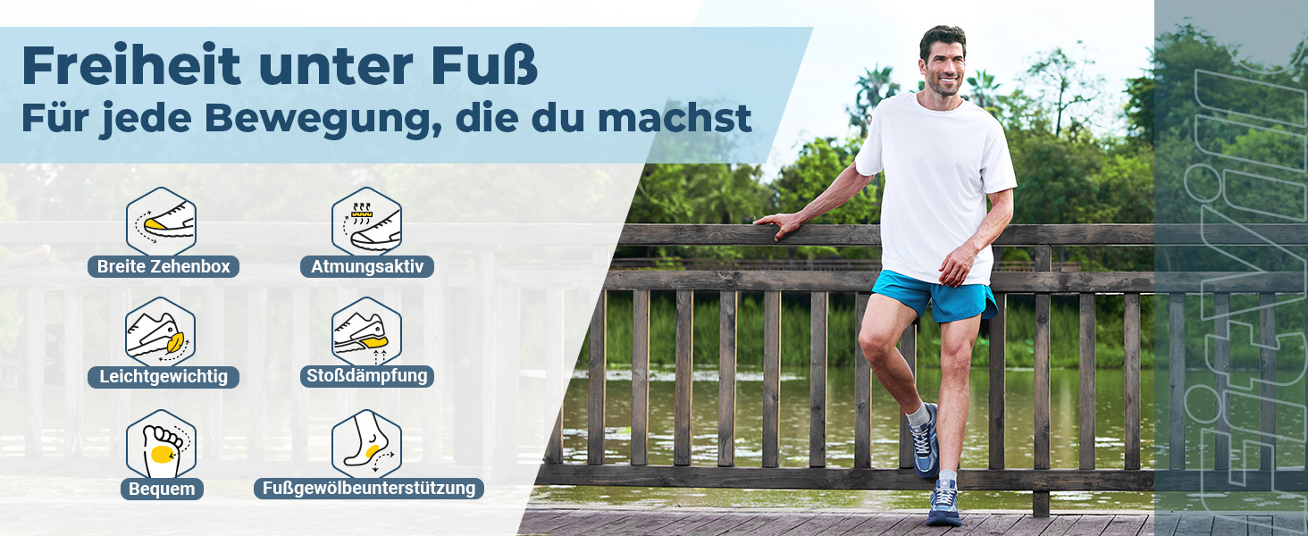 Кросівки FitVille для чоловіків з широкою стопою. Полегка амортизація, дихаючі матеріали, для бігу та занять спортом на відкритому повітрі. Розмір 40 EU, колір: темно-синій з сірим.