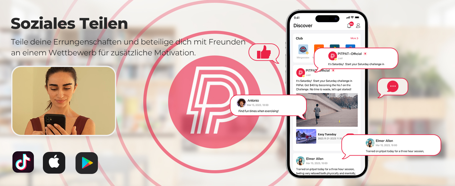 Велотренажер DeerRun Professional: фітнес-велосипед з регулюванням магнітного опору, моніторинг даних через додаток, для дому, вантажопідйомність 136 кг, чорно-червоний