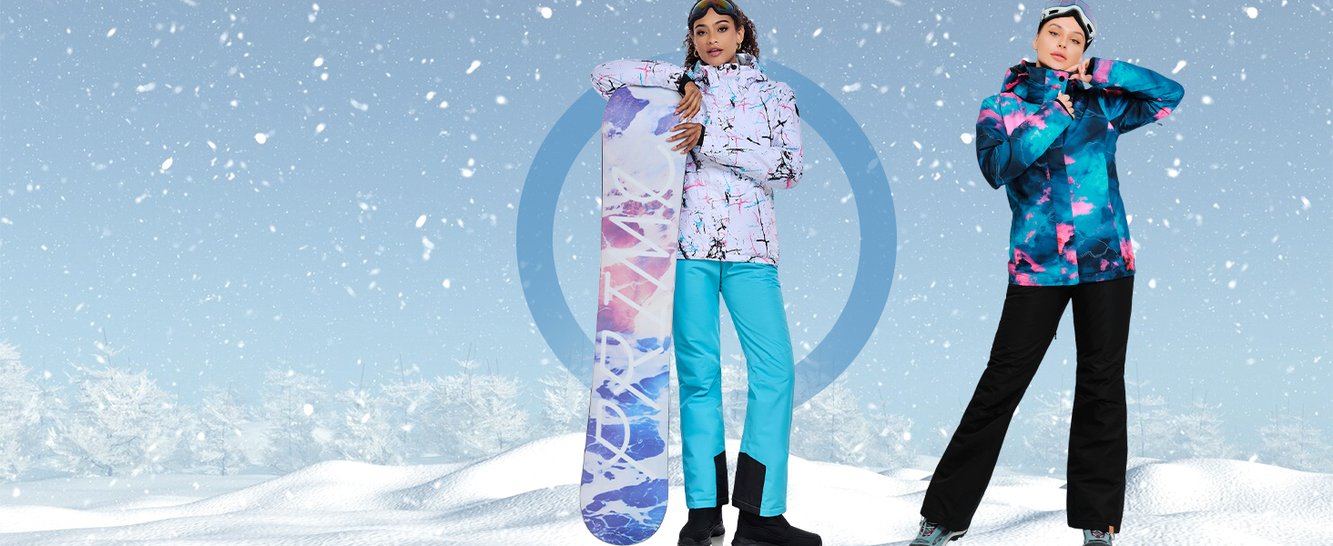 Жіночий комплект гірськолижний: куртка та штани HOTIAN, водонепроникний, вітрозахисний, теплий, для сноуборду та гірськолижного спорту