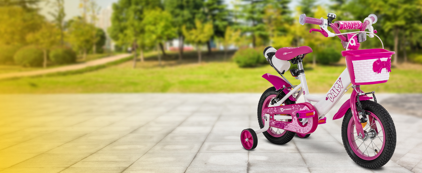 Детский велосипед Actionbikes Daisy 12/16 дюймов - V-Brake тормоза, защита от брызг, для детей 2-9 лет