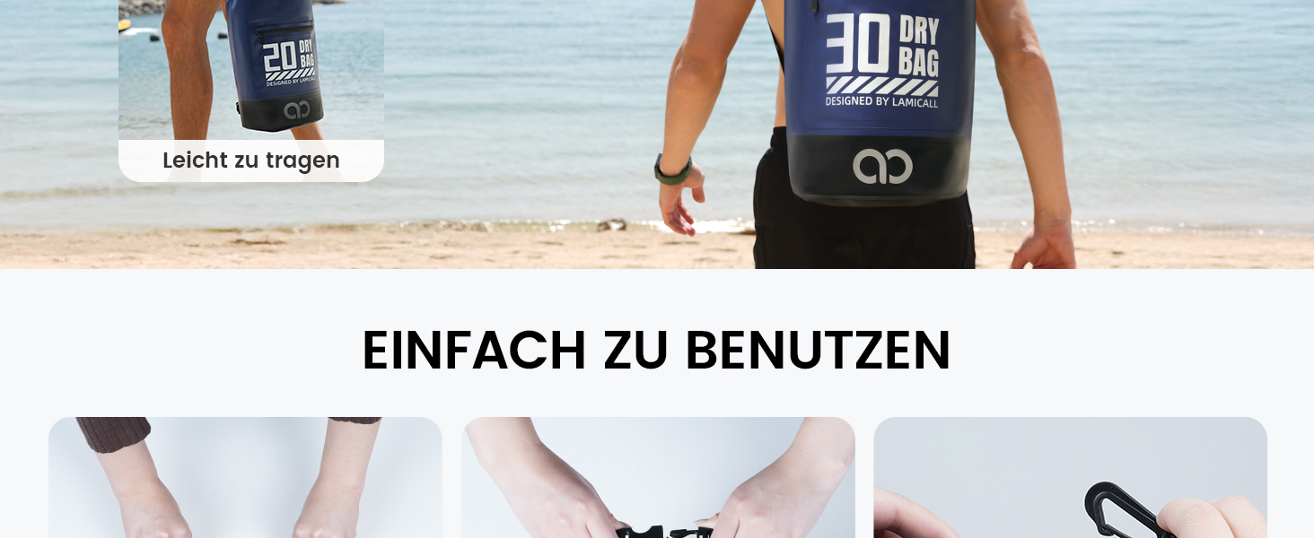 Водонепроникний рюкзак-сумка Dry Bag Lamicall 10 літрів, блакитний - міцний, з водонепроникним чохлом для телефону