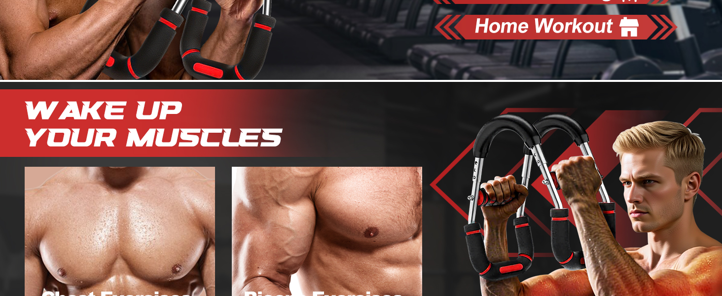 Тренування рук Twister: 6 рівнів навантаження (30-50 кг/30-150 lbs), портативний тренажер для грудних м'язів, знімний дизайн. Ідеально для дому, офісу та подорожей. Червоний (30-100 lbs, 30-70 lbs)