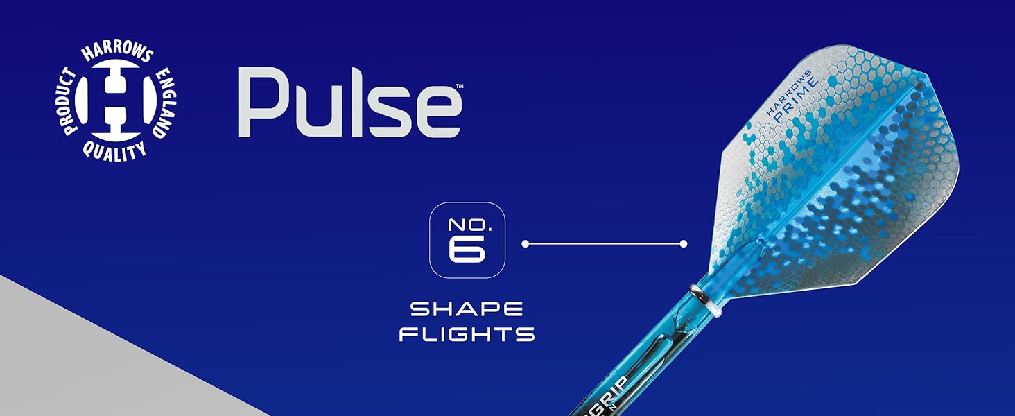 Дарти Harrows Pulse 90% Tungsten - сталеві дротики з кейсом 21/22/23/24/25/26г + Supergrip Fusion та Prime Flights