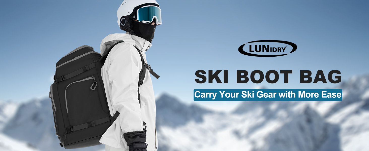 Сумка для лижних черевиків з відділенням для шолома, 65L, рюкзак для лиж, водонепроникна сумка для лиж, для лижних черевиків, ковзанів, лижних окулярів, сноуборду, лижних рукавичок, блакитна