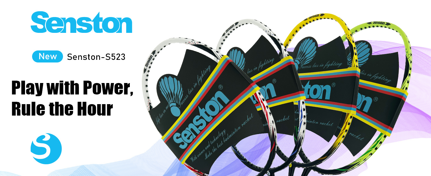 Набір для бадмінтона Senston: ракетки з карбону, сумка та 6 воланчиків, червоний/синій