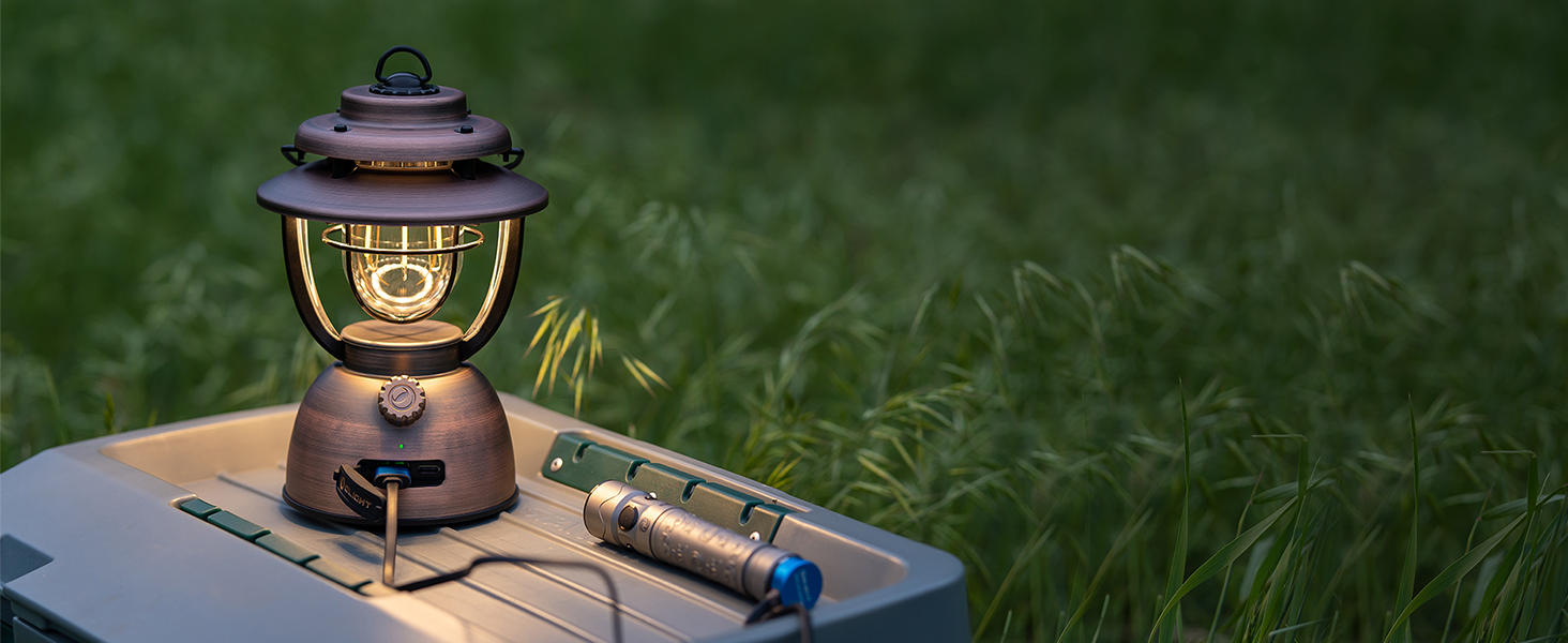Ліхтар кемпінговий Olight Olantern Classic 2 Pro: 300 LM, USB, регулювання яскравості, Power Bank, для кемпінгу, саду, відпочинку, вінтажний дизайн, мідний колір