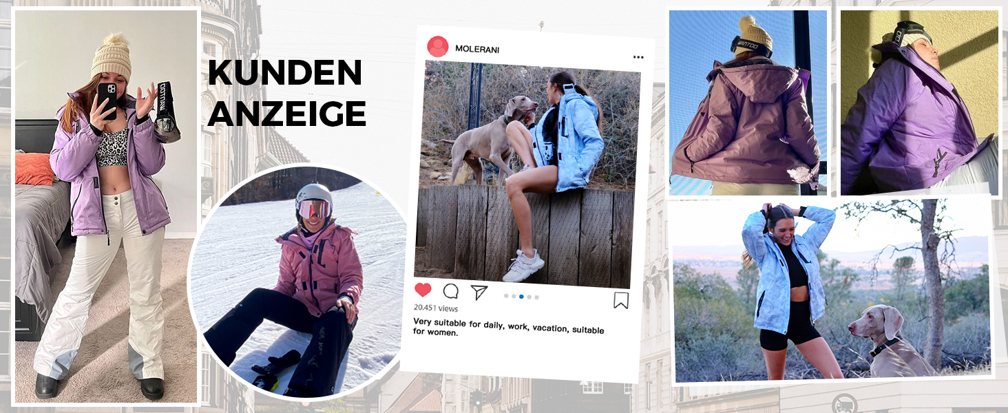 Жіноча куртка Wantdo для гірського туризму та хайкінгу, водонепроникна, з капюшоном, тепла, світло-блакитна