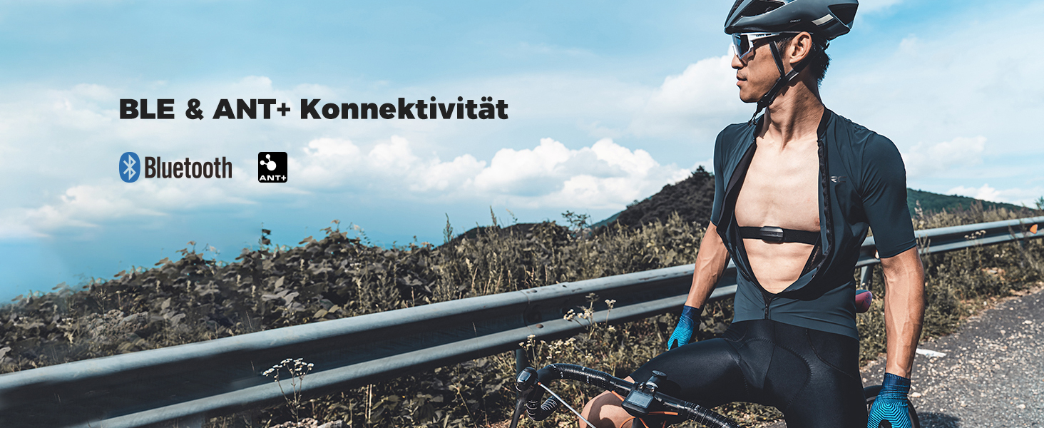 Пульсометр COOSPO H808S з нагрудним ременем ANT+/Bluetooth, HRM Premium, водонепроникний IP67, сумісний з Polar, Wahoo, Garmin, Zwift, Strava