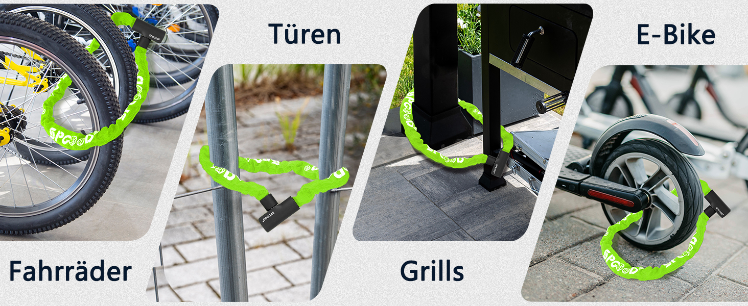 Замок для велосипеда з 3 ключами, антивкрадійний ланцюговий замок 90см, висока безпека, водовідштовхувальний чохол для велосипеда/електросамоката/електровелосипеда/MTB/мотоцикла/вантажного велосипеда 870мм, чорний