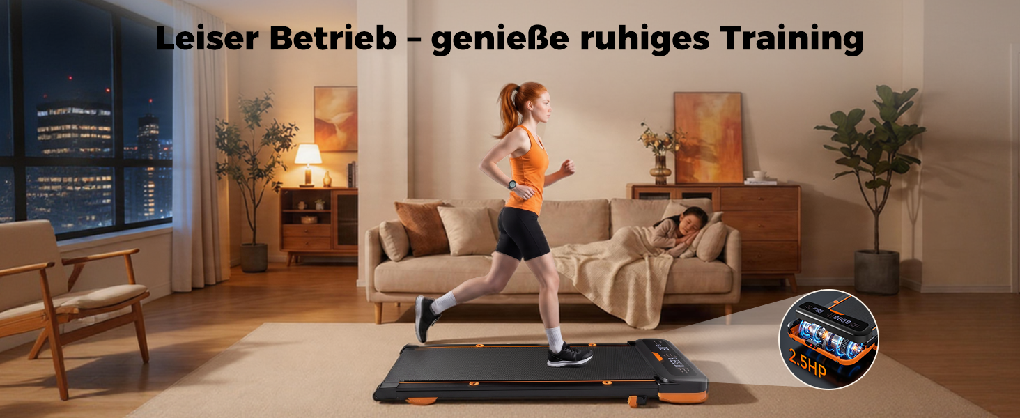 Бігова доріжка для дому з нахилом 7%, Walking Pad 5: реабілітація, 5 рівнів вібрації, під стіл з додатковою ручкою, LED, 2.5HP, швидкість до 7.5 км/год, управління з пульта, до 136 кг, з APP