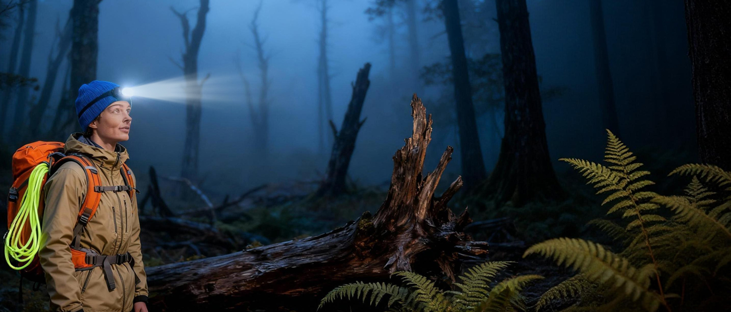 LED налобний ліхтар з акумулятором, [надзвичайно яскравий] з датчиком та червоним світлом, 6 режимів освітлення & IPX4 водонепроникність, 2000mAh, тривалий час роботи, для кемпінгу, риболовлі, походів, нічного бігу