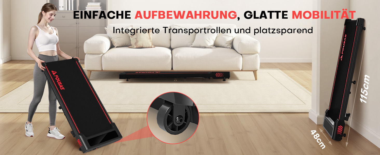 Бігова доріжка Walking Pad для дому з нахилом 9%, потужність 2.5HP, швидкість 1-10 км/год, LED-дисплей, 12 програм, до 150 кг (Чорно-червона)