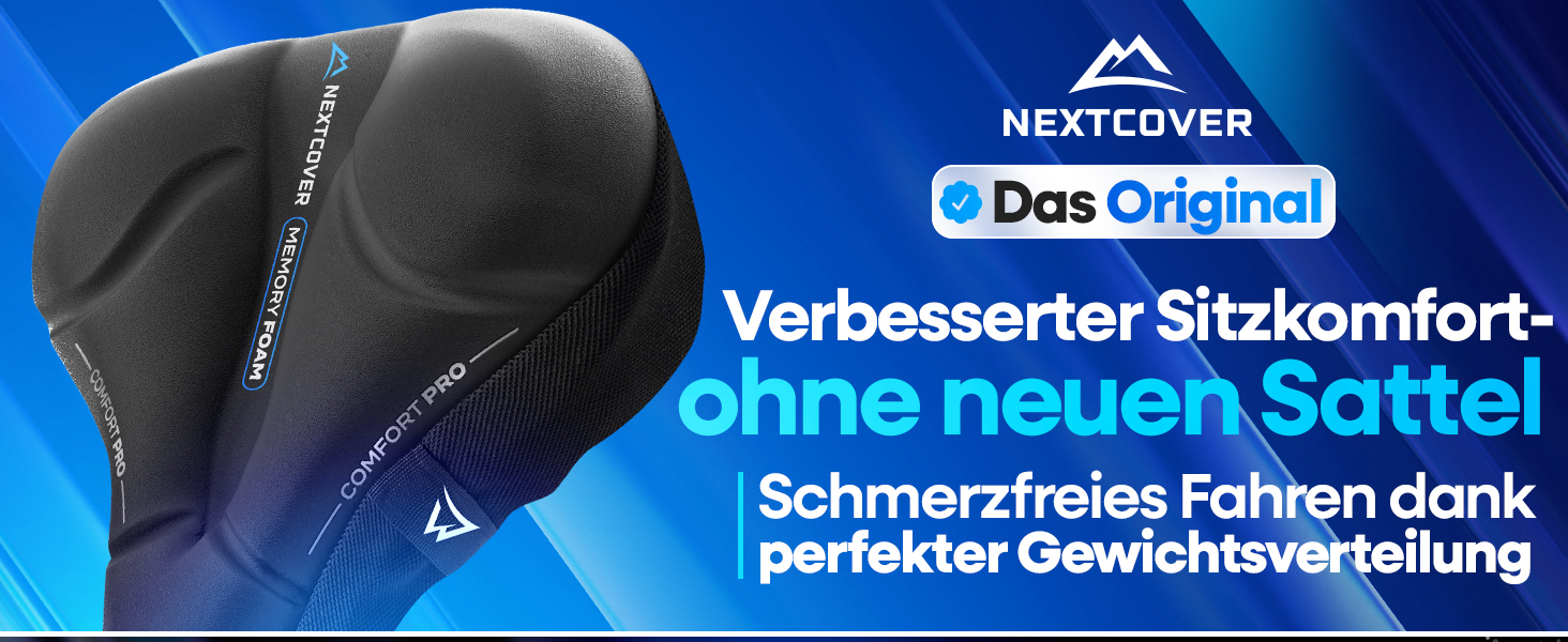 Накидка на сидіння велосипеда Nextcover® CoverPro з Memory Foam 4.0 - ергономічна гелева накладка на сидіння велосипеда - м'яка накидка для сидіння велосипеда I підстилка на сидіння велосипеда для жінок та чоловіків (City)