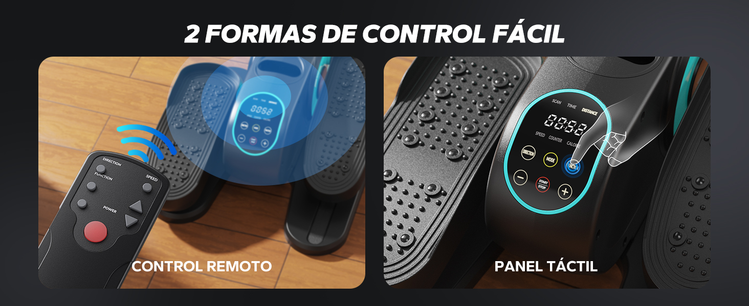 MERACH Міні електричний крос-тренажер під стіл з пультом, дисплеєм та неслизьким покриттям, 12 швидкостей, тихий та портативний для дому, для дорослих та літніх людей, блакитний E32-2025